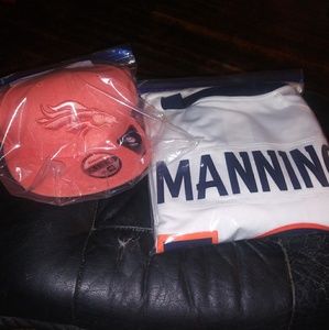 Broncos jersey and hat